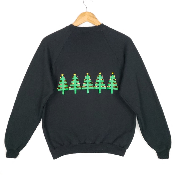 Vintage 80s 90s Jerzees Christmas Tree Crewneck Jerzees Sweatshirt Sweater Ugly - Picture 8 of 9